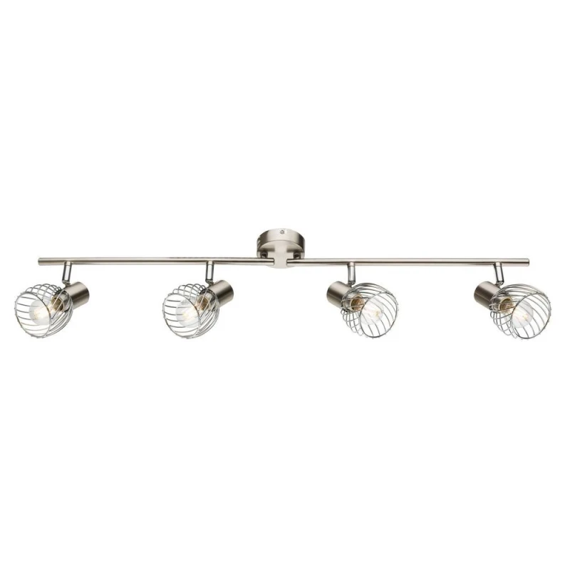 Image of Netlighting Texas Ceiling Spotlight Bar Nickel Matt 4x E14 in Grey Grey Unisex
