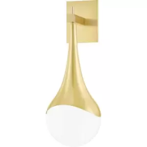 Image of Hudson Valley Ariana 1 Light Wall Sconce Aged Brass