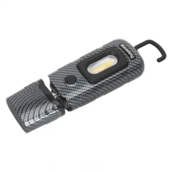 Image of Rechargeable 360 Inspection Lamp 2W COB + 1W LED Carbon Fibre Effect