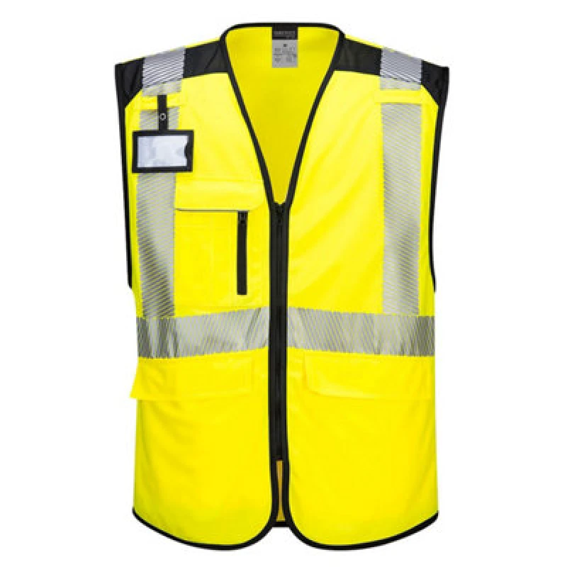 Image of Portwest PW3 Hi Vis Executive Vest PW309YBR4XL Colour: Yellow / Black