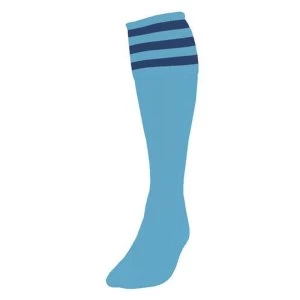 Image of Precision 3 Stripe Football Socks Mens Sky/Navy