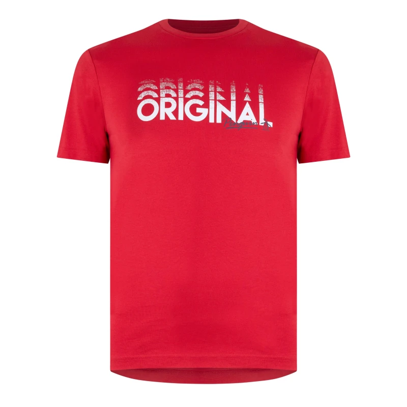 Image of Original Penguin L Logo Tee - Red Red S