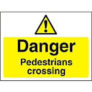 Image of Warning Sign Pedestrians Crossing Fluted Board 45 x 60 cm