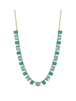 Image of Mood Gold Green Open Stone Collar Necklace, Yellow Gold, Women