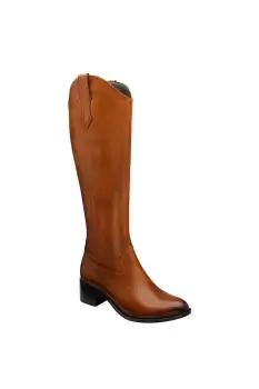 Image of Tan 'Ferns' Leaher Knee-High Boots