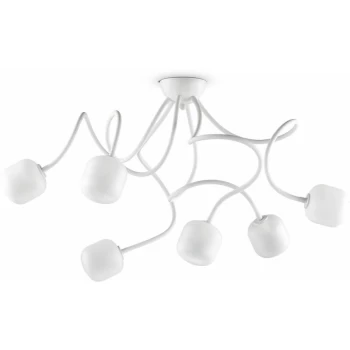 Image of Ideal Lux Octopus - 6 Light Multi Arm Ceiling Light White