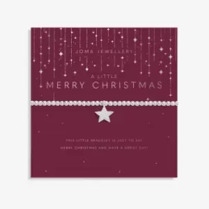 Image of Christmas Merry Christmas Silver 17.5cm Stretch Bracelet 6093