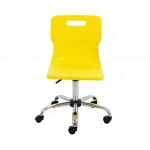 Image of TC Office Titan Swivel Senior Chair with Castors 435-525mm, Yellow