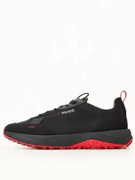 Image of HUGO Kane_runn Trainer - Black, Size 43, Men