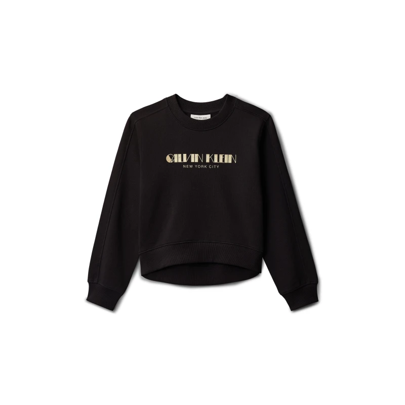 Image of Calvin Klein Jeans Kids Glitter Crew Sweatshirt Ck Black female 14Y