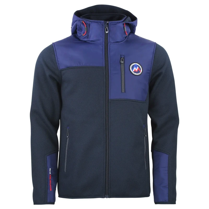 Image of Removable hooded fleece Peak Mountain Carillon Bleu Male M