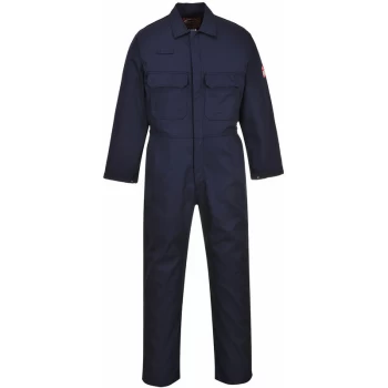 Image of Portwest - BIZ1 Navy Sz 4XL T Bizweld Flame Retardant Welder Overall Coverall Safety Boiler Suit