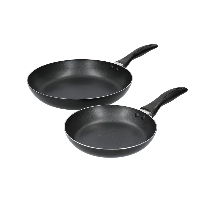 Image of Kitchencraft Non-Stick Induction Frying Pan Set in Gift Box, Aluminium Black