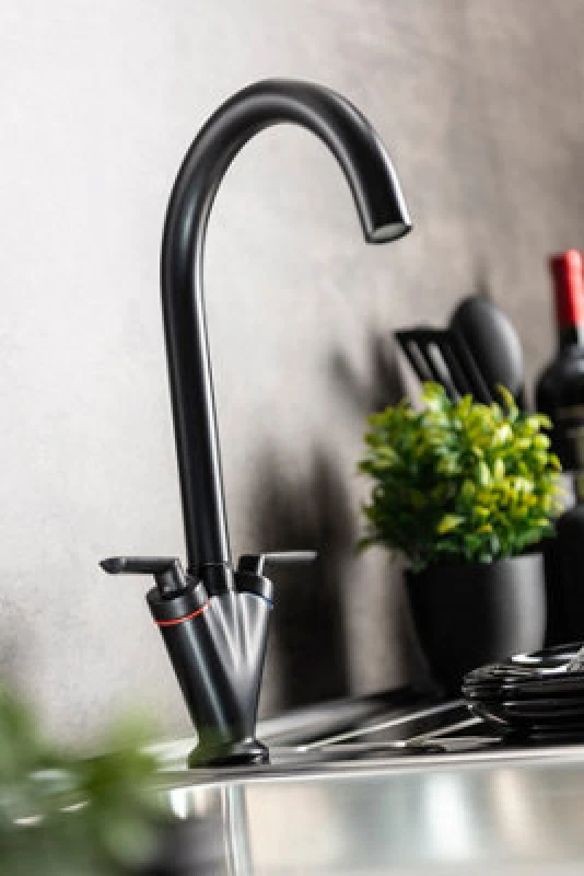 Image of Abode Volo Dual Lever Mixer Tap - Matt Black ACT3028 Black