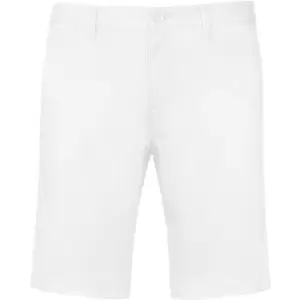 Image of Kariban Mens Chino Bermuda Shorts (S) (White)