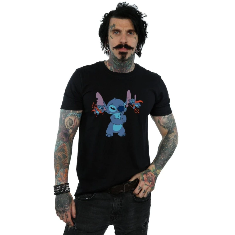 Image of Disney Men Lilo And Stitch Little Devils T-Shirt in Black Size: Small Black S Male 5059114523740