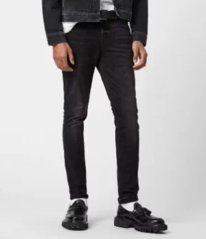 Image of AllSaints Mens Cotton Traditional Ronnie Extra Skinny Jeans, Black, Size: 30