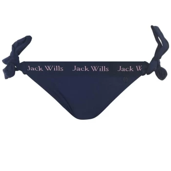 Image of Jack Wills Poplar Tie Side Bikini Bottoms - Navy