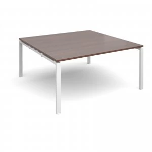 Image of Adapt II square Boardroom Table 1600mm x 1600mm - White Frame Walnut