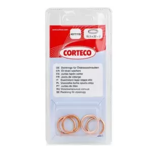 Image of CORTECO Oil Drain Plug Gasket 407711S Oil Drain Plug Seal,Drain Plug Gasket BMW,OPEL,RENAULT,1 Schragheck (F20),Vivaro A Kastenwagen (X83)