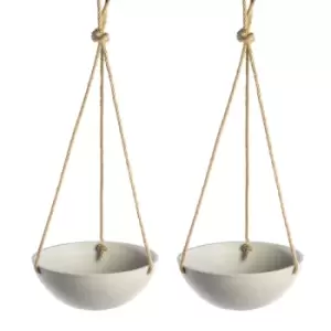 Image of Hanging Planter Pots - Set of 2 Pukkr White 20.3cm