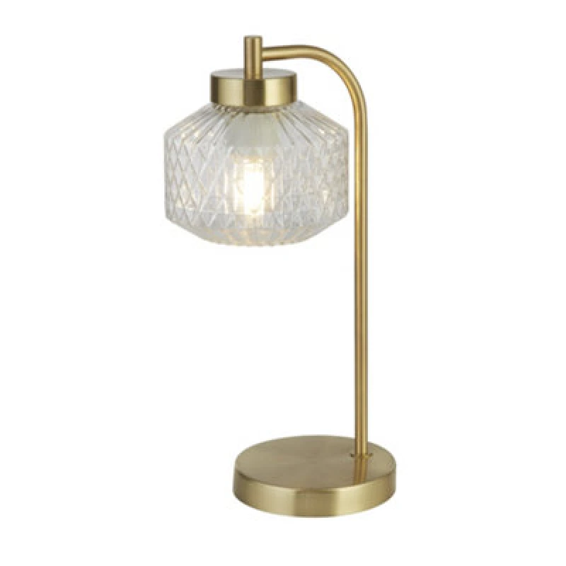 Image of EDITE Satin Brass and Textured Glass Table Lamp aged brass ONE SIZE