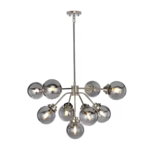 Image of Kula 9 Light Chandelier, Polished Nickel, E14