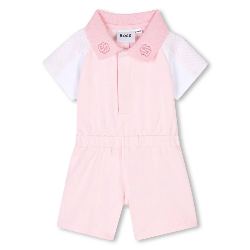 Image of Boss Kids Logo Soft Fabric Playsuit Pink 44L female 3 Mnth
