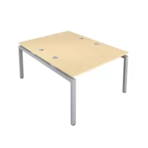 Image of Telescopic Sliding 4 Person Maple Bench with Cable Port - 1200 X 800 - Silver Frame