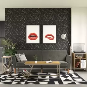 Image of Regal Futon Sofa Bed Clic Clac Split Back Grey Linen By Novogratz