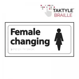 Image of Female Spectrum Changing Sign Self Adhesive Taktyle White 300mm