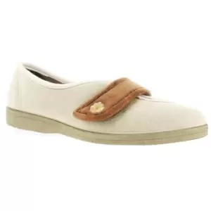 Image of Mirak Andrea Touch Fastening Slipper / Womens Slippers / Ladies Slippers (7 UK) (Beige)