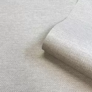 Image of Belgravia Decor Palm Weave Textured Silver Wallpaper