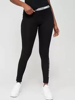 Image of Emporio Armani Bodywear Iconic Logo Legging - Black, White Size M Women