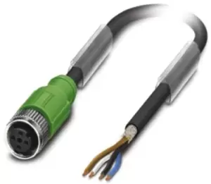 Image of Phoenix Contact Sac-4P- 5,0-Pur/m12Fs Sh Sensor Cable, 4Pos, M12 Socket, 5M