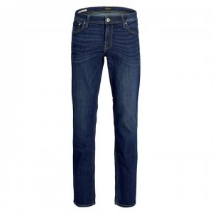 Image of Jack and Jones Straight Jeans Mens - Mid Wash 014