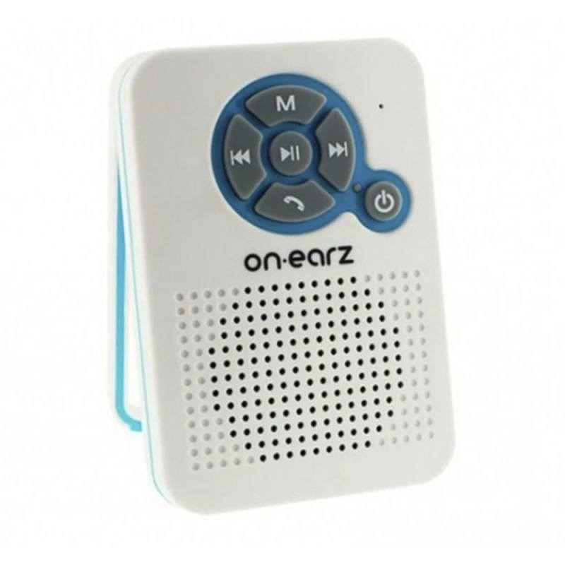 Image of ON.EARZ On Earz Parleur Wireless BT Speaker, White - Waterproof, FM Radio, Suction Cup - Shower & Outdoor Use