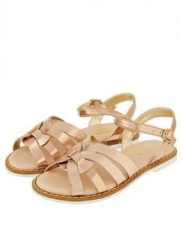 Image of Monsoon Girls Giya Plaited Sandal - Rose Gold, Size 4 Older