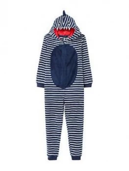 Image of Joules Boys Bruce Shark Hooded All In One - Blue