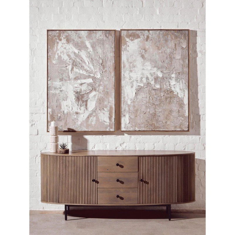 Image of Fifty Five South Astratto Set Of 2 Neutral Hued Textured Wall Art Multi unisex One Size