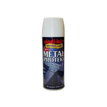 Image of Plastikote Metal Protekt Aerosol Spray Paint White 400ml