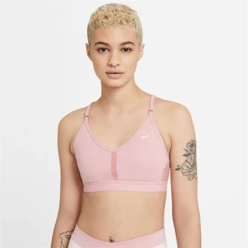 Image of Nike Indy Womens Light-Support Logo Sports Bra - Pink Glze/White