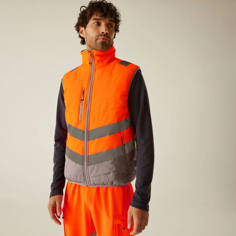Image of Regatta Hi-Vis 2-Tone Thermal Bodywarmer Orange male S