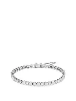 Image of Jon Richard Rhodium Plated Polished And Cubic Zirconia Hexagon Bracelet - Gift Boxed, Silver, Women