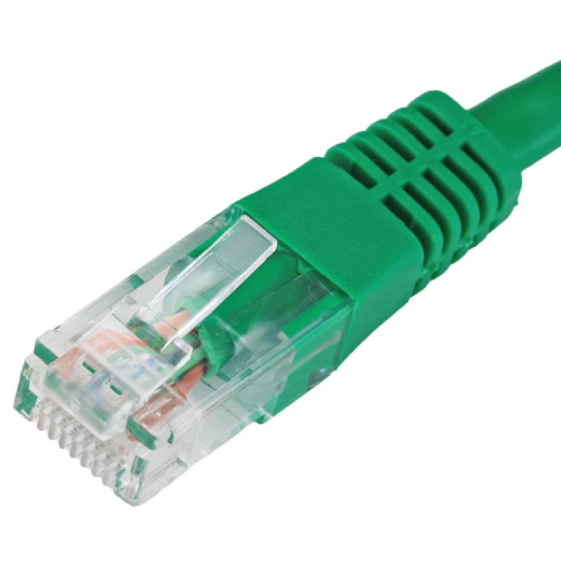 Image of Cablenet 1m Cat6 RJ45 Green U/UTP PVC 24AWG Flush Moulded Booted Patch