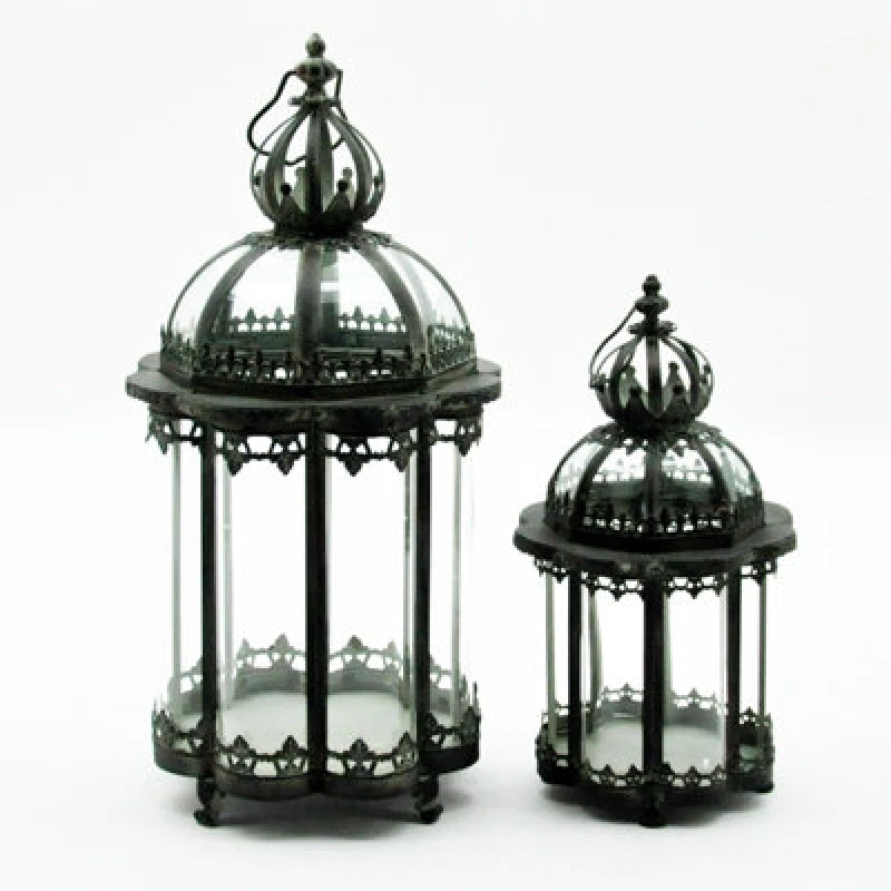 Image of Garden Lanterns (Set of 2) - Metal - Green Minster7805
