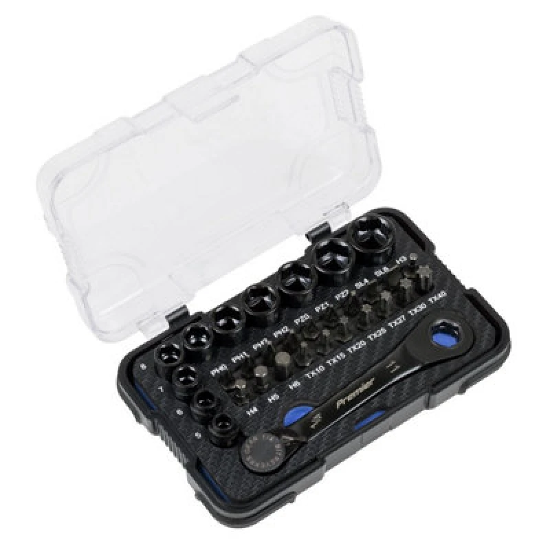 Image of Sealey Premier 31 Piece 1/4" Drive Low Profile Socket and Bit Set AK2112 Drive: 1/4"
