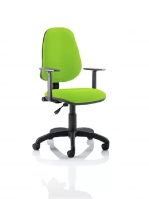 Image of Eclipse I Lever Task Operator Chair Bespoke With Height Adjustable Arms In Lime