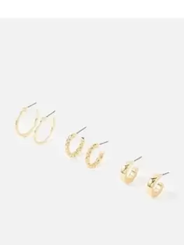 Image of Accessorize Dfg 3 X Hoop Pack, Gold, Women