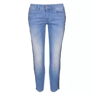 Image of Salsa Wonder Shape Enchancing Capri with Stripe Detail - Blue